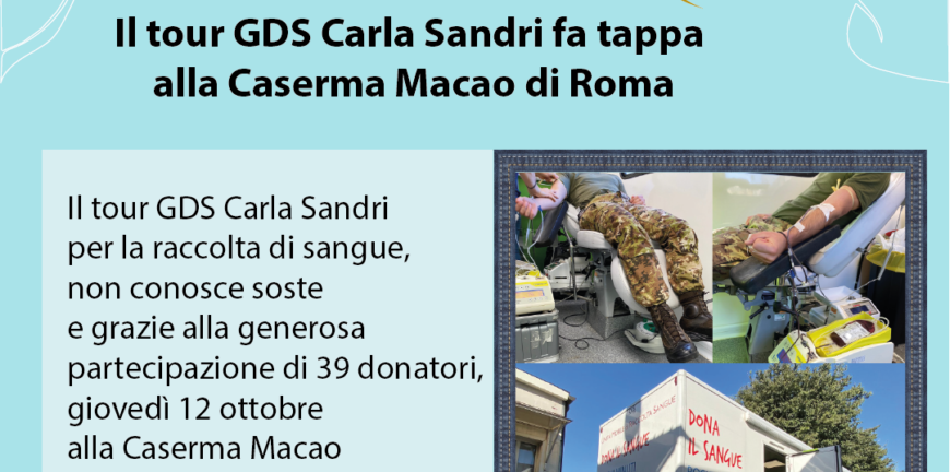 Raccolta sangue Tour GDSCarla Sandri